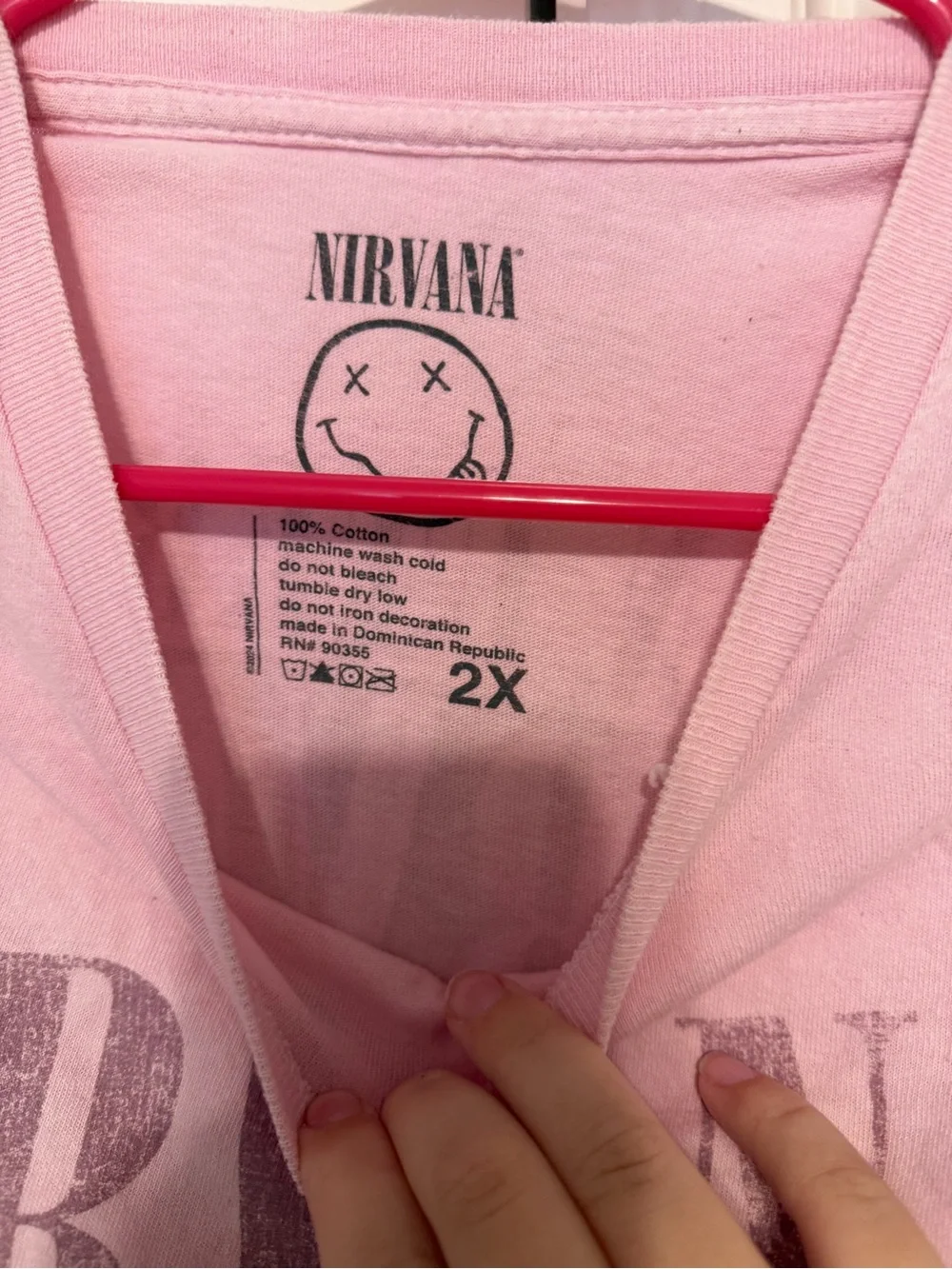 NIRVANA Pink 'Live '93' Angel Graphic Tee